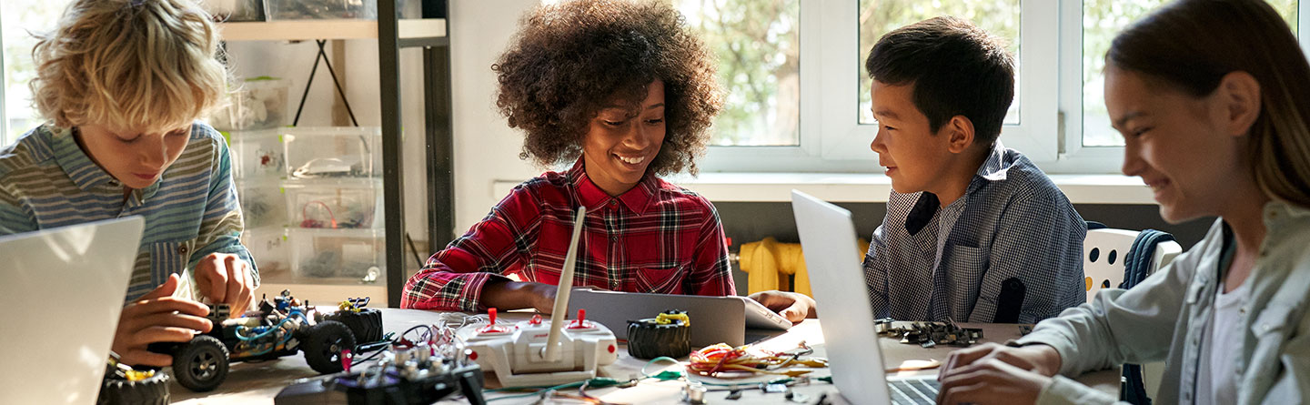 Students in science class