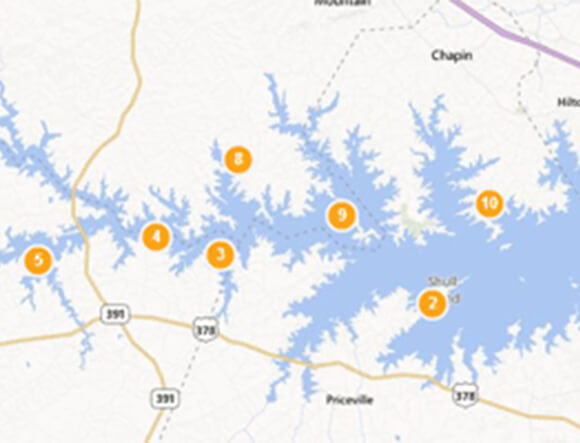 Lake Murray Public Access Map