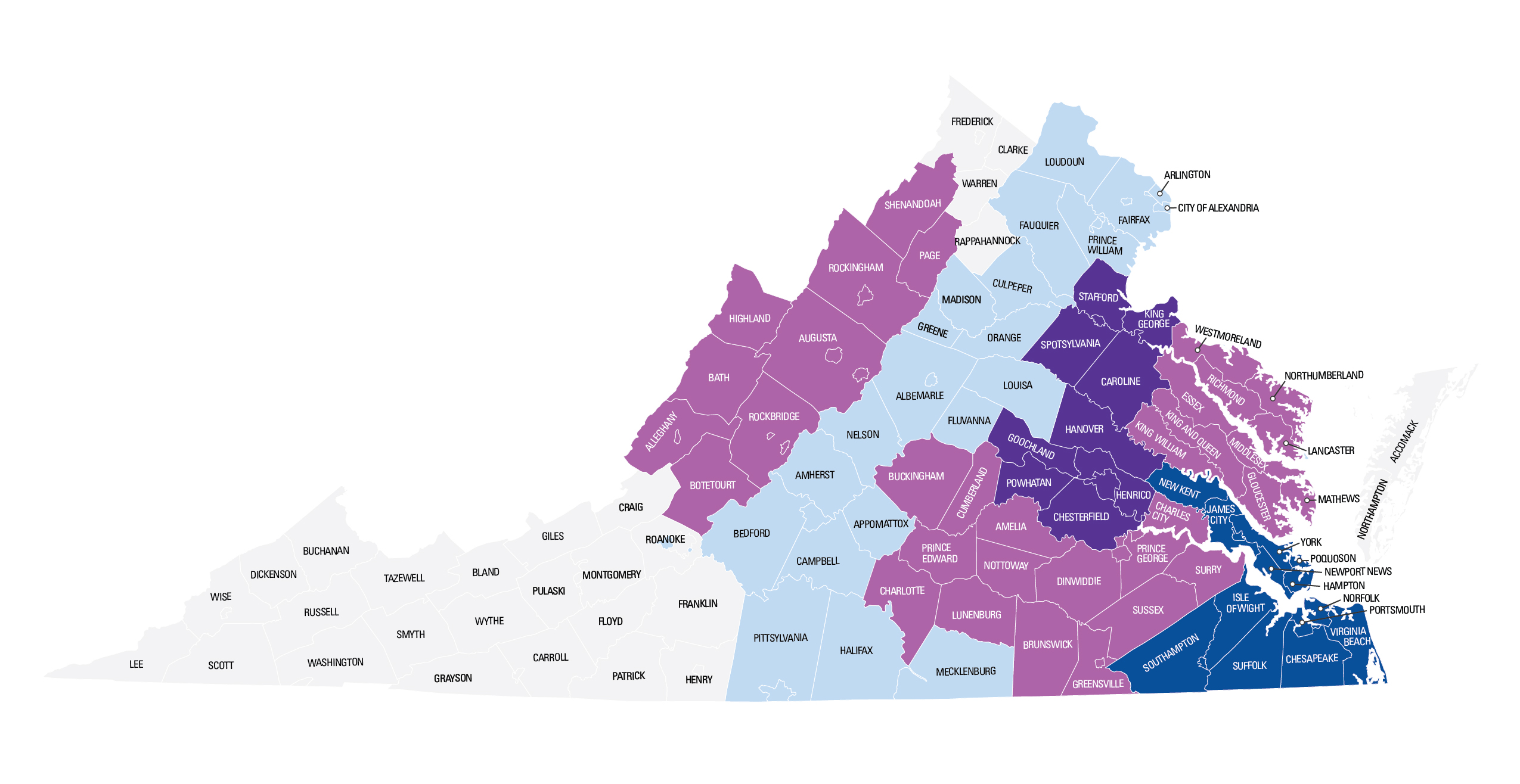 Virginia County Map
