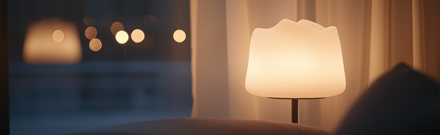 A Floor Lamp Turned On