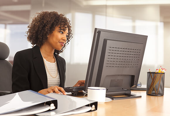 Business Executive on Computer
