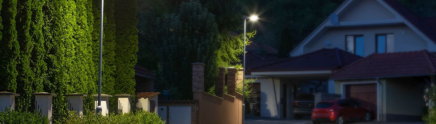Home with streetlight