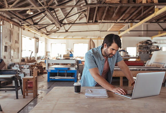 Business Owner on Computer