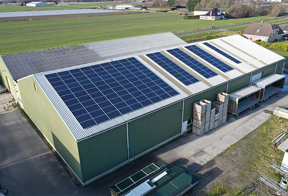 Solar Panels on Commercial Building Roof