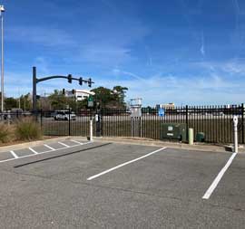 Parking lot with charger.