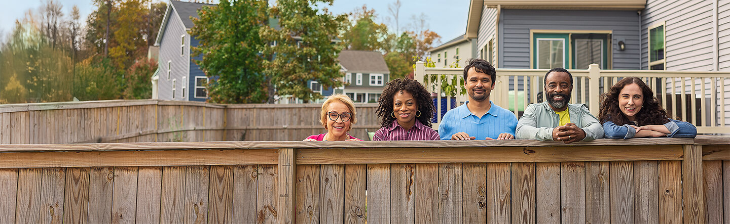 Neighbors Gathering at Fence