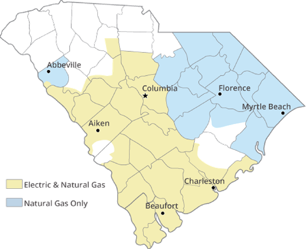 South Carolina Service Areas Map