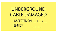 underground cable damaged label